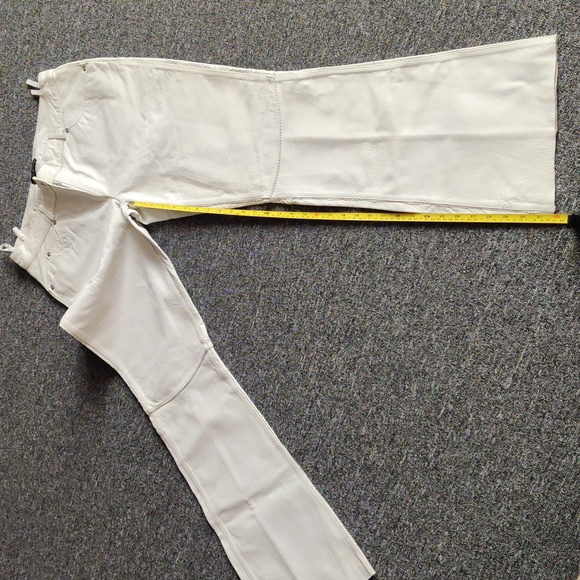 NWOT white 4/5/6 FashionConcept genuine leather pants size 8 - Picture 7 of 8